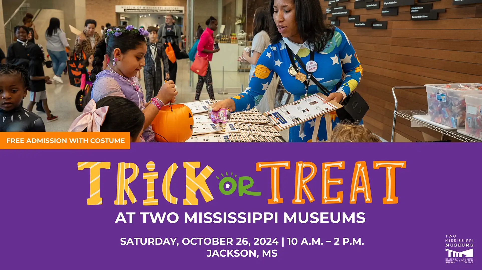 Trick or Treat at the Two Mississippi Museums - Saturday, Oct. 26 - 10 AM - 2 PM